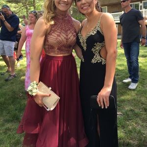 MAROON 2 PIECE PROM DRESS